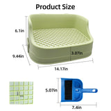 Tfwadmx Rabbit Litter Box Bunny Potty Training Litter Boxes Guinea Pig Corner Bedding Box Small Animal Toilet for Ferret,Chinchilla,Galesaur(Green)