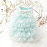 Dog Wedding Dresses for Small Dogs Lolita Clothes Princess Skirt Cat Costume Lace Star Pet Girl Cute Coat Outfits Summer Costumes (L,Blue)