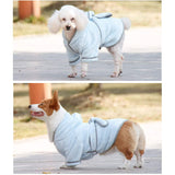 Dog Bathrobe, Microfiber Fast Drying Absorbent Hooded Bath Towel White for Puppy Small Medium Large Dog Cat (3XL, LightCyan)