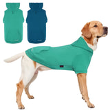 Kickred 2 Pieces Basic Cotton Dog Hoodie Sweater, Soft Pet Clothes Dog Sweatshirts, Dog Outfit Coat Pullover with Pocket and Leash Hole for Small Medium Large Dogs, Turquoise & Dark Blue (X-Large)