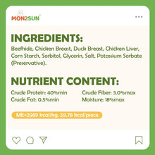 Load image into Gallery viewer, MON2SUN Dog Treats, Triple Flavor 5 Inch Chicken Liver Duck and Chicken Wrapped Rawhide Snacks for Small and Medium Dogs, 21.16 Oz (30 Count-Pack of 1)
