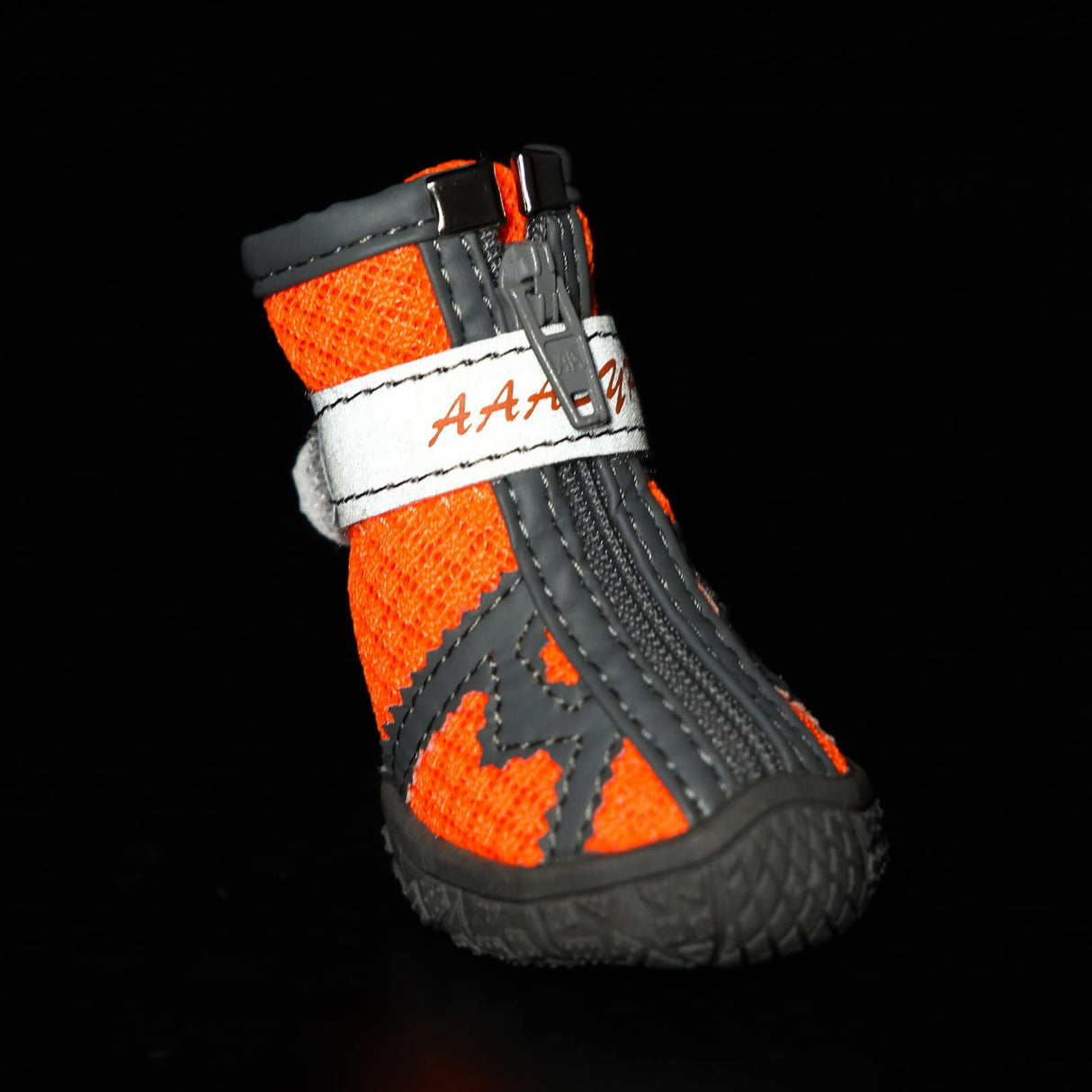 PAIDEFUL Dog Walking Shoes for Small Dogs Hot Pavement Soft Mesh Breathable Adjustable Summer Boots for Medium Dogs Pet Paw Protectors with Reflective Stripes Rubber Nonslip Sole Orange 3
