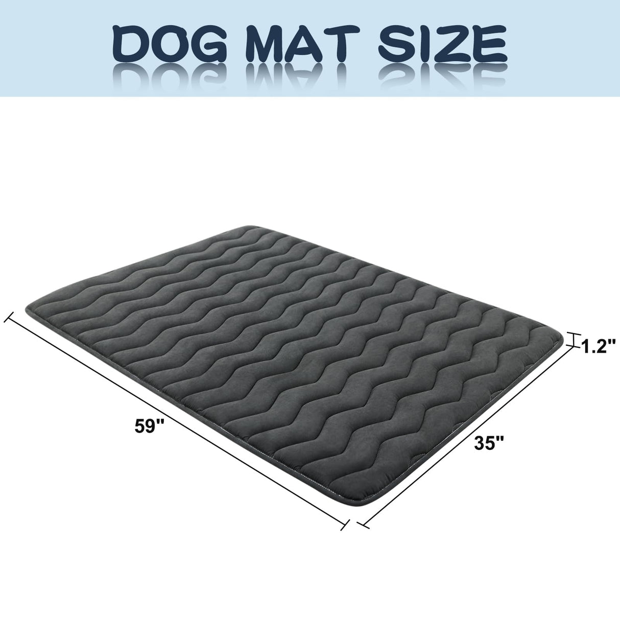 Bubble bear Dog Crate Mat - Upgraded Thick, Ultra Soft, Washable & Anti-Slip Kennel Pad for Small/Medium/Large Dogs, Dark-Hued to Hide Stains (59"x35")