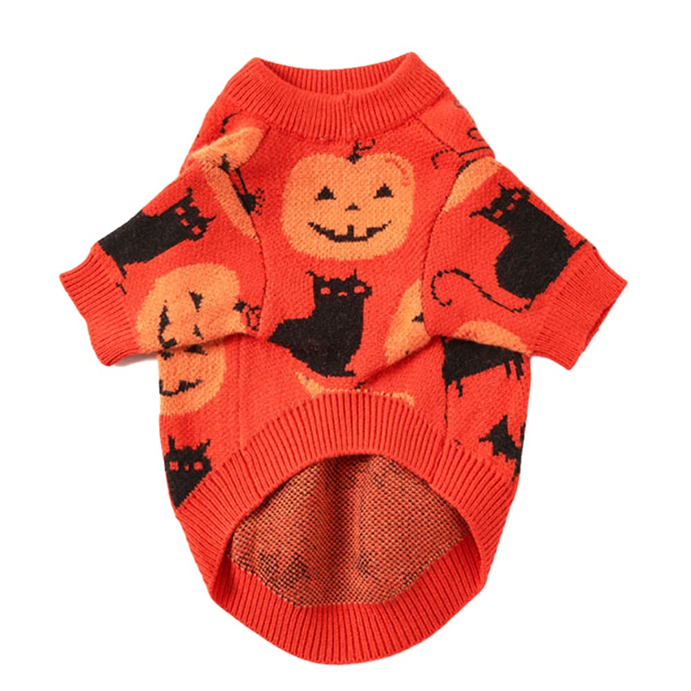 NACOCO Dog Halloween Pumpkin Sweater Pet Clothes Cat Knitwear Apparel Holiday Party Halloween Warm Puppy Clothes Kitty Clothes(XL)