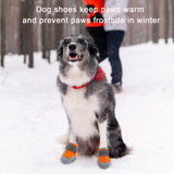 Dog Boots, Medium and Large Dog Boots and paw Guards, Suitable for Snowy Winter Days, hot Summer Roads, Waterproof in The rain, Outdoor Walks, Indoor Hard Surface Anti-Slip Shoes 4 Pieces