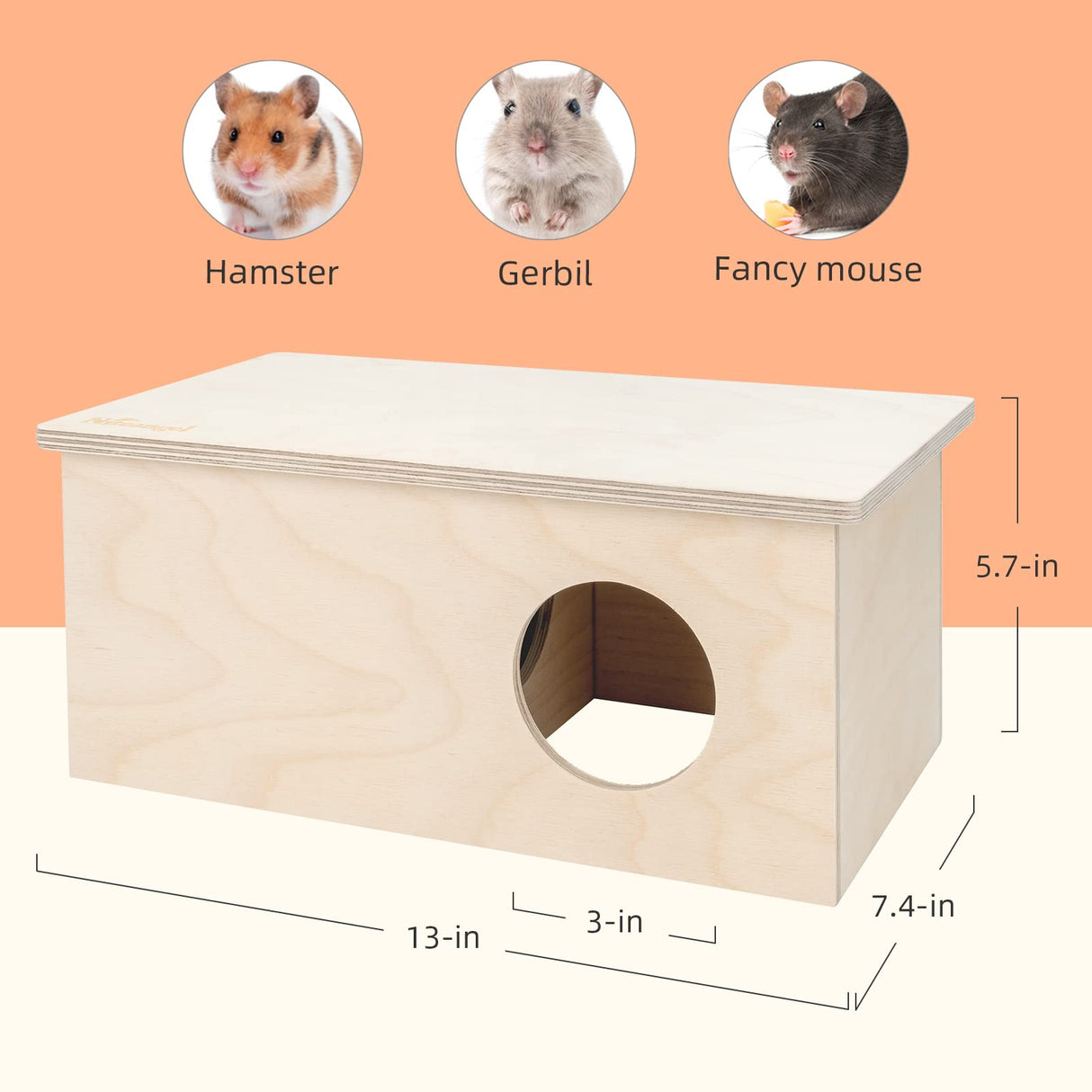 Niteangel Birch Chamber-Maze Hamster Hideout - Small Pets Woodland House Habitats Decor for Hamster Mice Gerbils Mouse