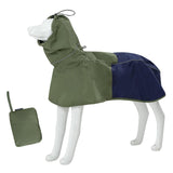 MAMORE Waterproof Dog Raincoat, Portable Adjustable Dog Rain Jacket, Reflective Lightweight Pet Rain Coat for Small Medium Large Dogs for Outdoor Walking Hiking (Green&Navy, Medium)