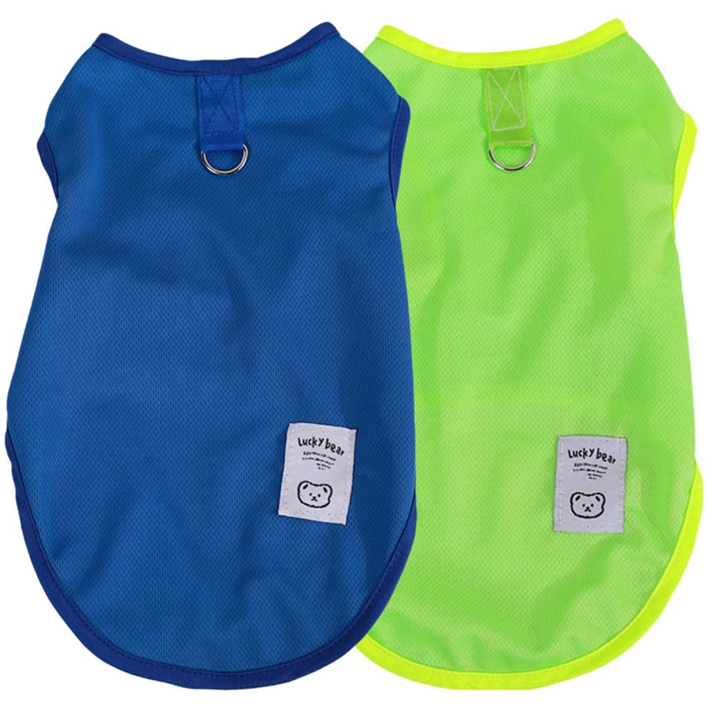 Tangpan 2 Pack Dogs Shirts Soft Breathable Solid Dog T-Shirts with Leash Ring Tank Top Summer Dog T-Shirts Apparel Sleeveless Dog Vest Dog Tee Shirt for Small Dogs A# XL