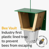 Best Bee Brothers Ultimate Pro Carpenter Bee Trap for Outside with Extra-Large, Clear External Receptacle, Internal Bee Vault & Spring-Loaded Door, 4.2” D x 5.8” W x 7.5” H