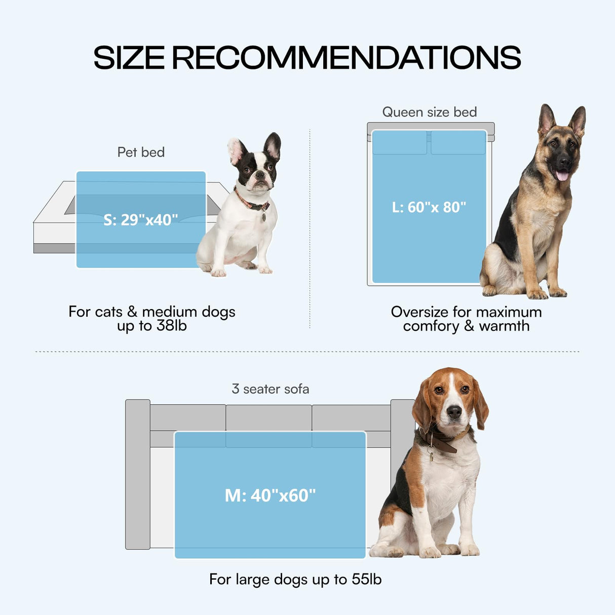 Luciphia Premium Cooling Dog Blanket for Small Medium Dogs Q-max>0.4 Washable Self-Cooling Cat Pet Mat Puppy Breathble Calming Throw for Beds Couches(Light Grey,29x40 inches)