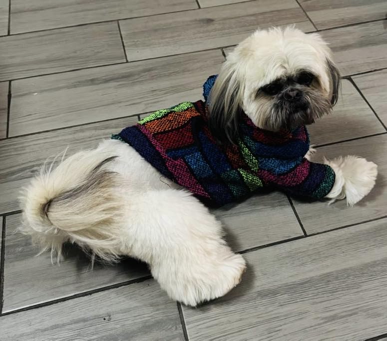 Mi Ponchito Dog Clothes - Handmade Hoodie Sweater from Authentic Mexican Jerga (3X- Large)