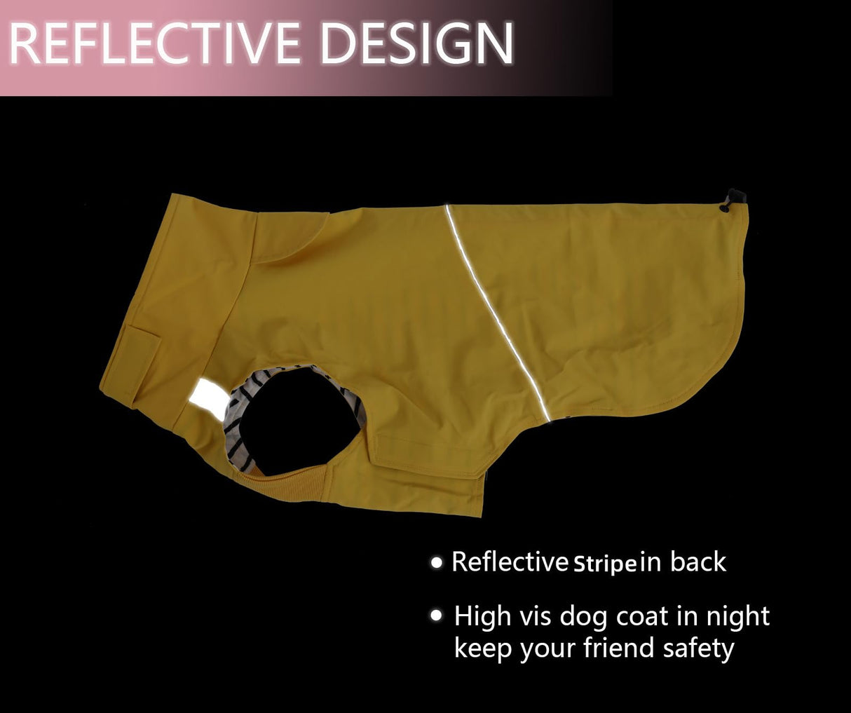 Dachshund Raincoat Weiner Dog Clothes Suitable for Dachshunds Corgi, Weiner, Dog Waterproof Coat with Reflective Stripe underbelly Protection - Yellow - S