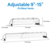 Wea&Hea 2 Pack Magnetic Air Vent Deflector, 9"-15.5" Adjustable Vent Cover with Optimized Ferrite Magnets for Ceiling/Floor/Wall Registers - Clear Heat/AC Deflector for Under Furniture & Home Comfort