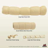 Redbarn Pet Products All-Natural Large Beef Cheek Rolls for Dogs, Uncoated - Single Ingredient Grain-Free Chew Treat Naturally Rich in Collagen - No Artificial Preservatives - Pack of 4