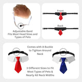 Pet Cat/Dog Blonde Wig with Tie - Iconic and Playful Toupee Hat, Cosplay Dress Up Clothing Costume Halloween Accessories (Red&Blue, S)