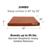 Furhaven Replacement Dog Bed Cover Water-Resistant Indoor/Outdoor Logo Print Oxford Polycanvas Mattress, Washable - Chestnut, Jumbo (X-Large)