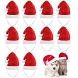 Beiabang 10 Pcs Dog Cat Pet Santa Hat Christmas Pet Costumes Santa Hat Pet Christmas Photo Props for Puppy Kitten Small Cats Dog