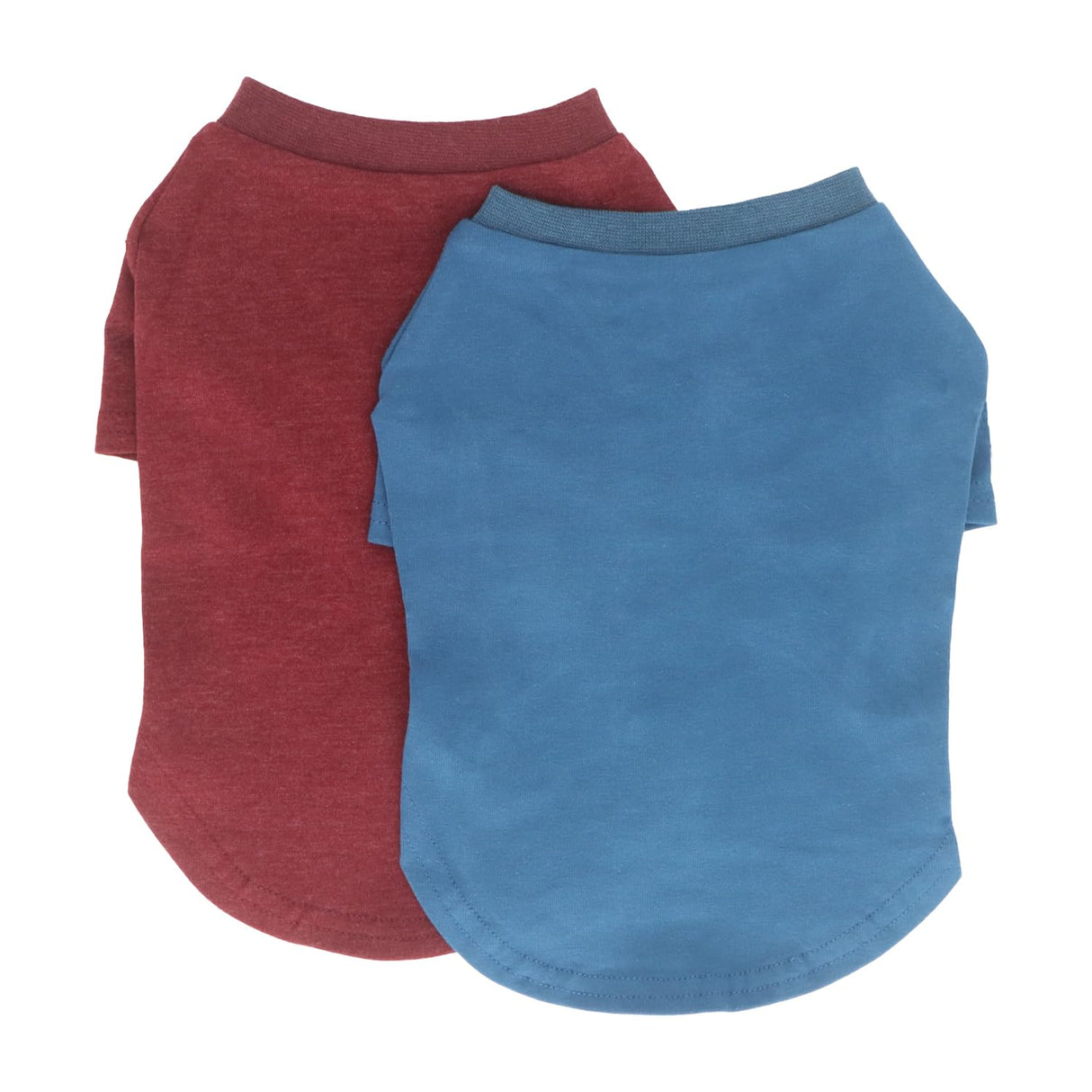 LOPHIPETS Everyday Soft Cotton Dog Short Sleeve T-Shirt for Small Dogs Breeds | Fits 10-14 lbs | 2-Pack Navy & Red, X-Large