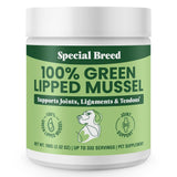 Special Breed Green Lipped Mussel Powder for Dogs & Cats - 100% New Zealand - Natural Hip & Joint Supplement for Joints, Tendons, Ligaments, Muscles - 100 Grams - Up to 332 Servings