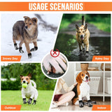 Lukovee Dog Shoes - Waterproof Warm Fleece Lined Dog Booties for Small Medium Large Dogs, Non-Slip Adjustable Dog Boot for Winter Cold Weather (GY,Size 8)