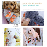 Hdwk&Hped Warm Dog Snow Boots Waterproof PU Small Dog Boots Anti-Slip Pet Shoes Paw Protector for Winter 2 Styles #1-#5 (Solid Style - Brown, #3)
