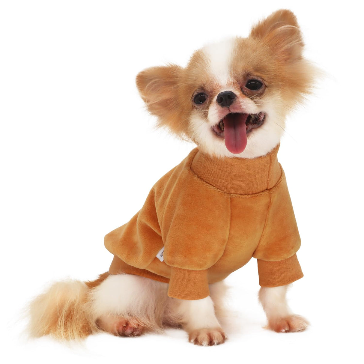 LOPHIPETS Small Dog Sweatshirt - Lightweight Cold Weather Coat - Fits 4.5-6.5 lbs - Adult Chis, Poms, Maltese - Camel Medium