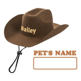 DUCKBE Personalized Dog Cowboy Hats with Name, Custom Cowboy Hat for Dog, Holiday Party Cowboys Costume for Puppy, Pet Tiny Cowboy Cap Birthday Gifts for Pet