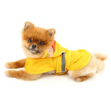 SMALLLEE_LUCKY_STORE Cute Duck Dog Raincoat with Clear Hood and Harness Hole Adjustable Waterproof Rain Jacket for Small Medium Large Dogs Boy Girl Reflective Pet Poncho, Yellow, XL