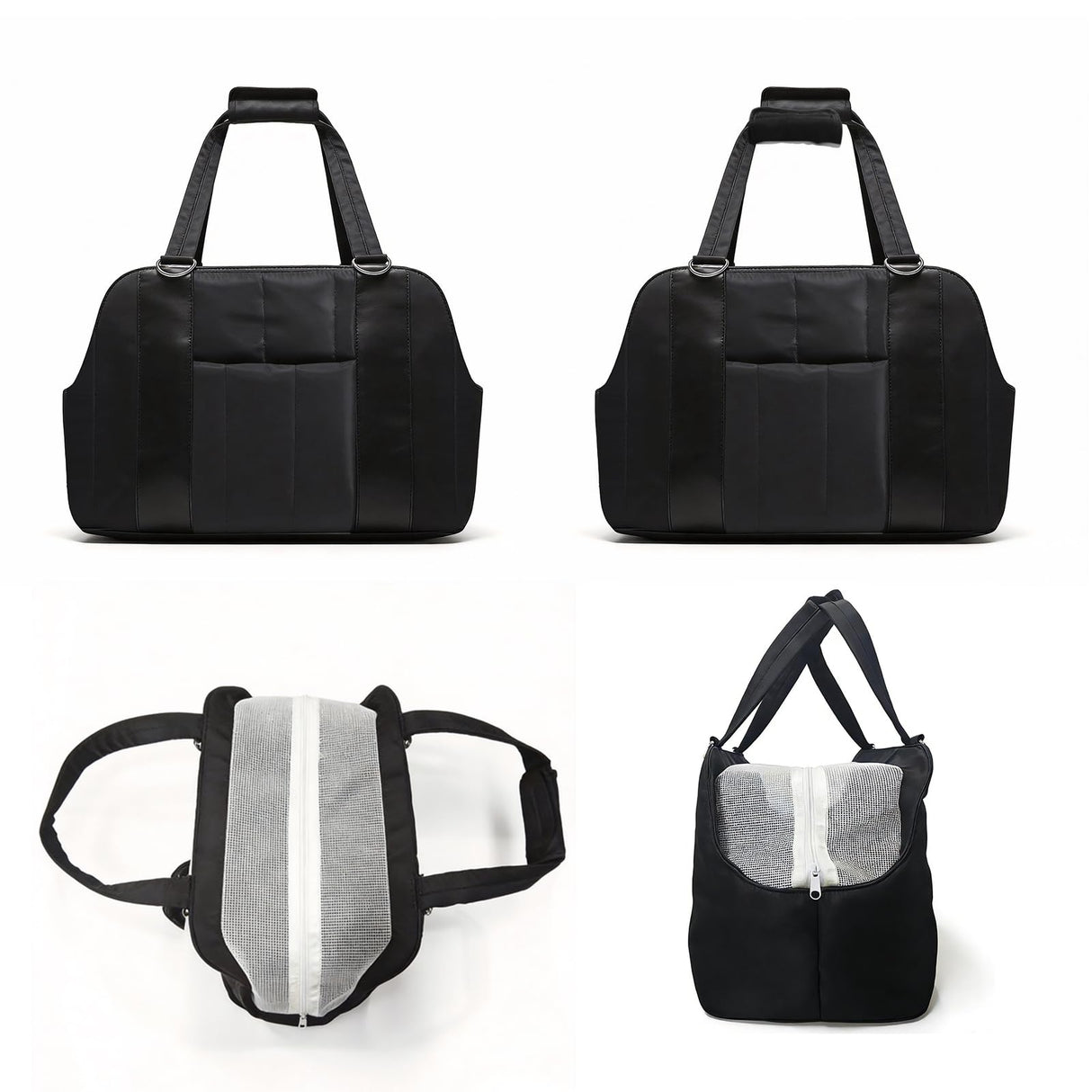 Ykphs Dog Purse Carrier for Small Dogs, Small Cat Purse Carrier Soft with Large Pocket, Portable Pet Carrier Tote Bag with Safe Leash (Black)