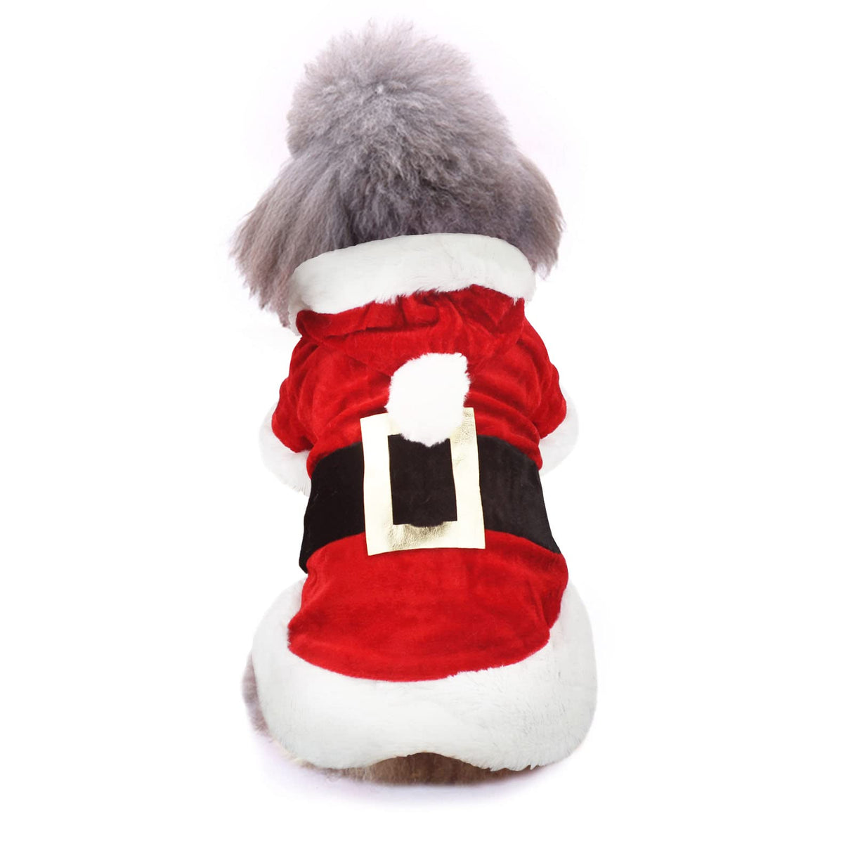 Idepet Santa Dog Costume Christmas Pet Clothes Winter Hoodie Coat Clothes for Dog Pet Clothing Chihuahua Yorkshire Poodle (S)