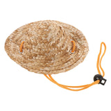 ULTECHNOVO Pet Straw Sun Hat Adjustable Summer Bucket Cap for Dogs and Cats Large Size 8.3 Inch Breathable Garden Beach Outdoor Protection