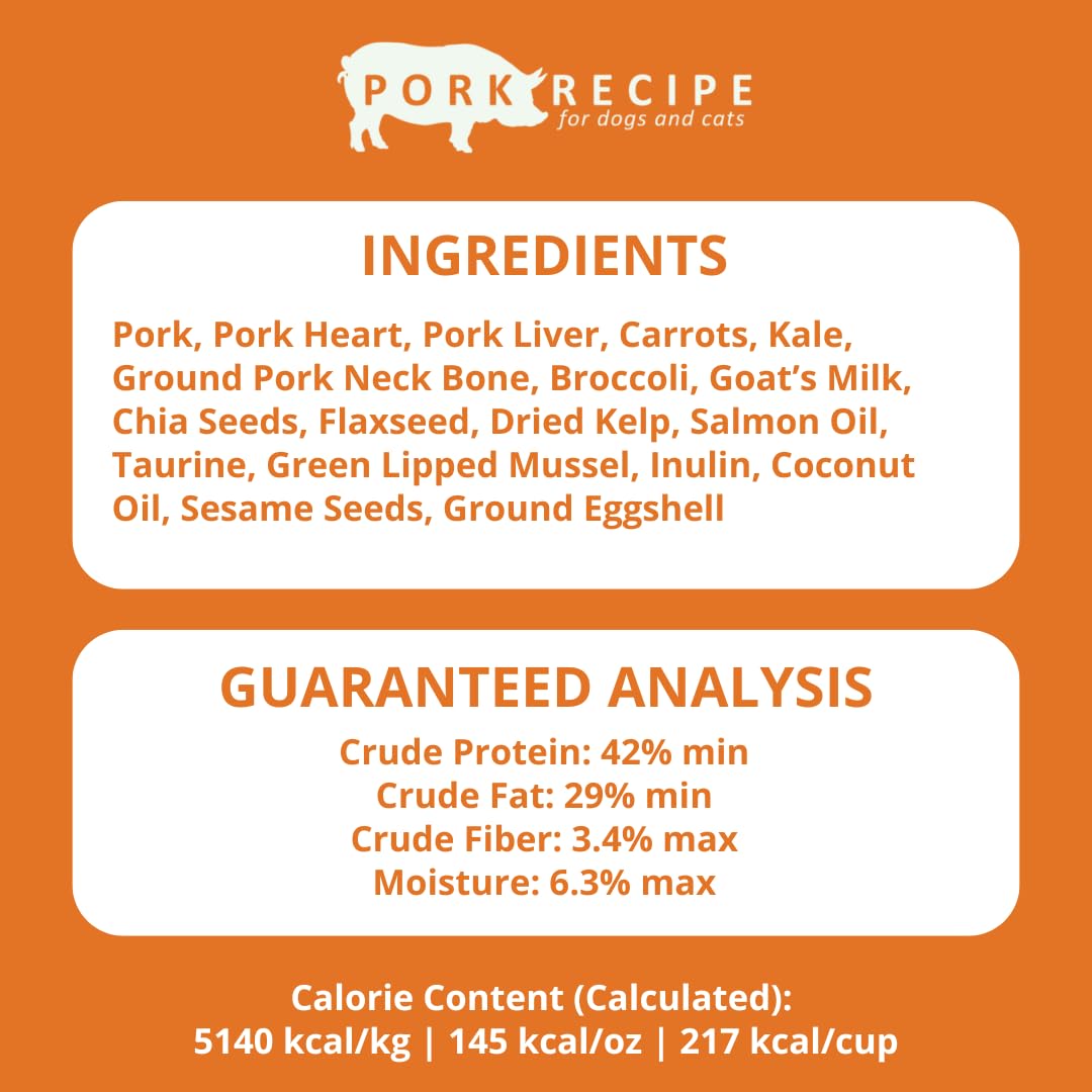 Steve's Real Food Freeze-Dried Raw Nuggets - Pork Recipe - Raw Pet Food for Dogs and Cats - 20 oz