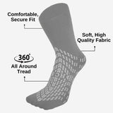 HCS Bariatric Hospital Socks with Grips for Women & Men (6 Pairs) - Non Slip Socks for Elderly/Non Skid Socks for Seniors - Fall Risk Patient Slippers (Gray, Bariatric)
