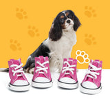 Pet Sports Dog Shoes, Puppy Canvas Shoes, Dog&Cat Paw Protective Covers, Size 1-5 for Cats, Size 5-6 for Dogs Weighing Less Than 10KG, Size 7-8 for Medium-Sized Dogs Weighing 10-30KG (Pink, 3#)