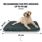 furrybaby Dog Bed Mat Flat Crate Mat with Anti-Slip Bottom Machine Washable Pet Kennel Pad for Dog Sleeping (L 42x28'', Grey Mat)