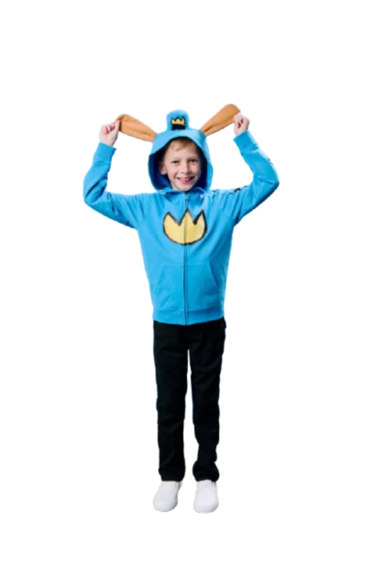 Bioworld Dog Man Emblem Boy's Blue Long Sleeve Cosplay Zip-Up Hoodie 6/7 (S)