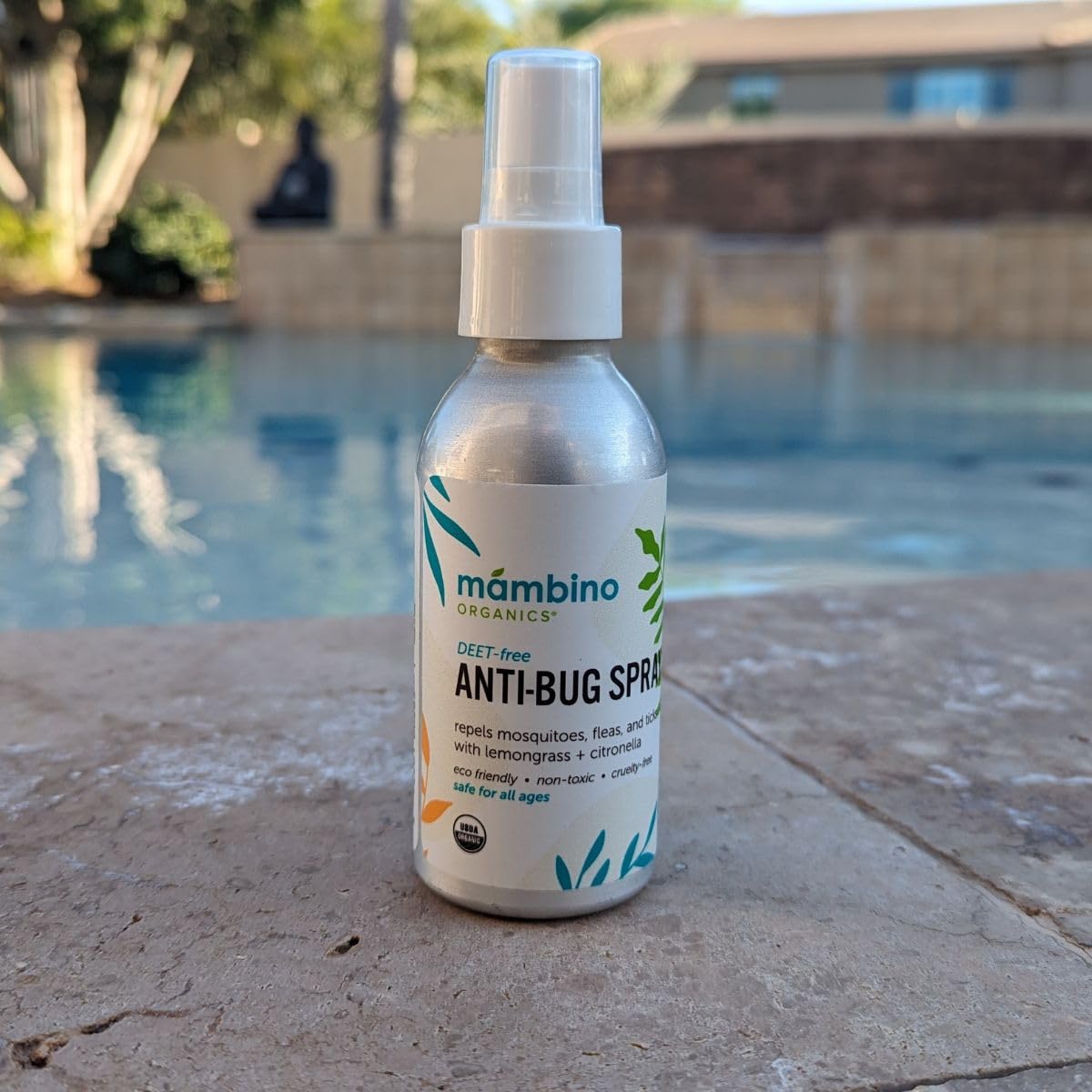 Anti-Bug Spray DEET-Free – Organic, All-Natural Bug Spray Travel Size Made with Nourishing Essential Oils – Bug Repellent for Babies, Kids, Adults, Camping, & More by Mambino Organics, 3-Pack, 2.7 Oz.