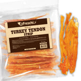 A Freschi srl Turkey Tendons for Dogs, Long-Lasting, Hypoallergenic Rawhide Alternative, Human Grade, Healthy Puppy Chews, Natural Dog Treats for Small Dogs, Strips, 10oz Pack