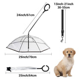 NAMSAN Clear Dog Umbrella for Small Dogs, Dog Umbrella Leash Keeps Dogs Dry in Rain Walking, Adjustable Leash, Self-Assembly