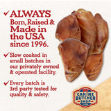 Canine Butcher Shop Pig Ears for Dogs, Always USA Made (30-Pack), All Natural, Sourced in USA Pig Ears, Digestible Pork Dog Chew Treat