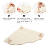 Niteangel Hamster Play Wooden Platform for Dwarf Syrian Hamsters Gerbils Mice Degus or Other Small Pets (Triangle - 4.7'' Height, Burlywood)