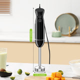 Hand Blender, Immersion Blender with 2 Mixing Speed, Electric Handheld Mixer Portable Stick Mixer with Stainless Steel Blades for Soup, Smoothie, Puree, Baby Food