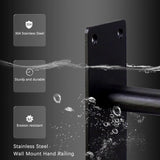 YEOOE Handrails for Outdoor Steps Wall Mount, Railings for 1-3 Steps, U-Shaped Handrail with Powder Coated, Stair Handrails for Kids, Elderly, Pregnant Women, Disabled (26" Length, Oval Pipe)
