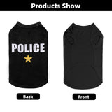 BINGPET Police Dog Shirts,Soft Cotton Puppy Tshirt,Breathable Lightweight Dog Costumes Tank Top Vest,Machine Washable Stretchy Clothes for Small Medium Large Dogs Boy Girl