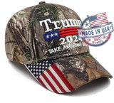 MADE in USA Trump Hat 2024 Take America Back Camo Hat Adjustable Cap Hat Presidential Election Campaign (Cameo Take America Back)