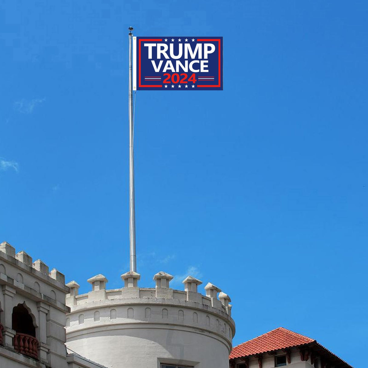 WENWELL Donald Trump and JD Vance 2024 Flags 3x5 Ft,Make America Great Again Trump Vance '24 Presidential Campaign Banners flag for car Boat Outdoor,2-Pack,1 Blue & 1 Black Flag with 2 Brass Grommets Each
