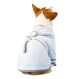 Dog Bathrobe, Microfiber Fast Drying Absorbent Hooded Bath Towel White for Puppy Small Medium Large Dog Cat (3XL, LightCyan)