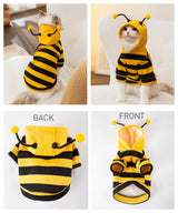 Selena Cat Bee Antennae Costume Hoodies Cute Bee Stripes Dog Kitten Puppy Pet Apparel (X-Large,Yellow&Black)