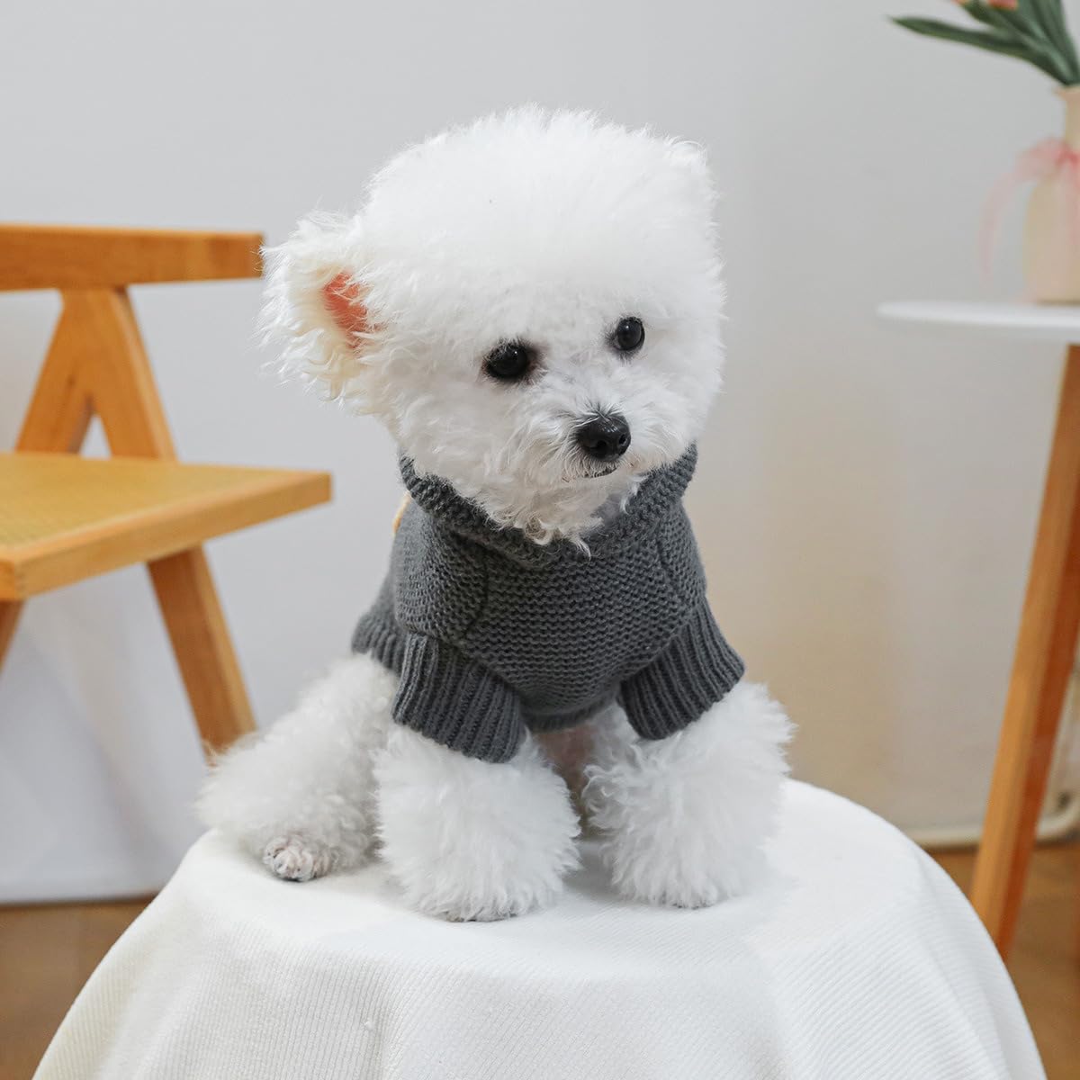 Small Dog Hooded Sweaters Puppy Cute Knitted Sweater Winter Clothes Dog Cute Christmas Knitwear Cat Lightweight Warm Hoodies Outfits Chihuahua Sweater Yorkie Teacup Birthday Holiday Dog Clothes