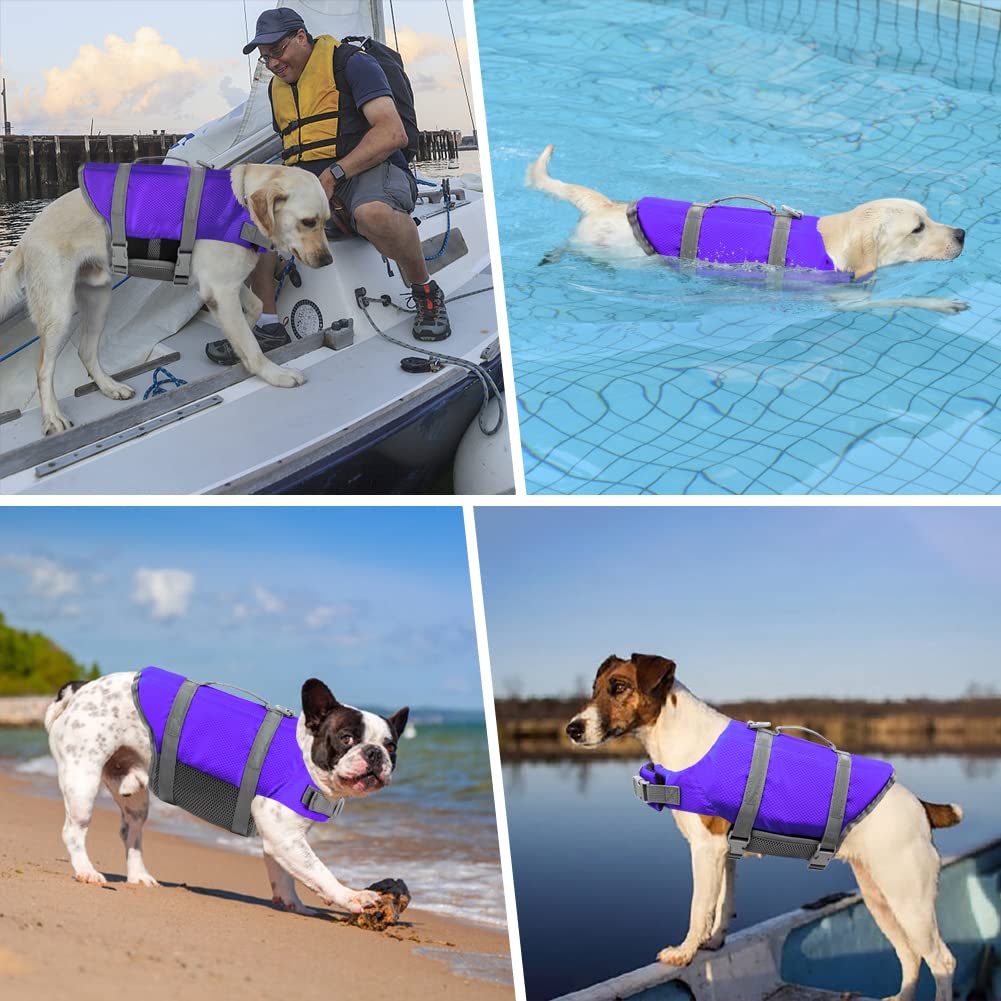 Doglay Dog Life Jacket, Dog Life Vest for Swimming Boating, Adjustable Puppy Life Jacket with Reflective Stripes, Superior Buoyancy Dog Swimming Vest for Small Medium and Large Dogs